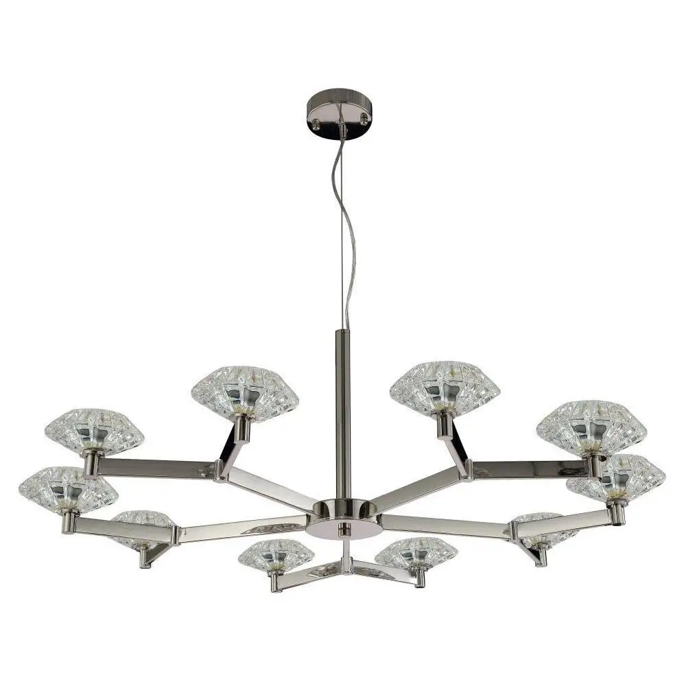 Подвесная люстра Crystal Lux Rebeca SP10 Nickel. Для гостиной. 400 Вт. |