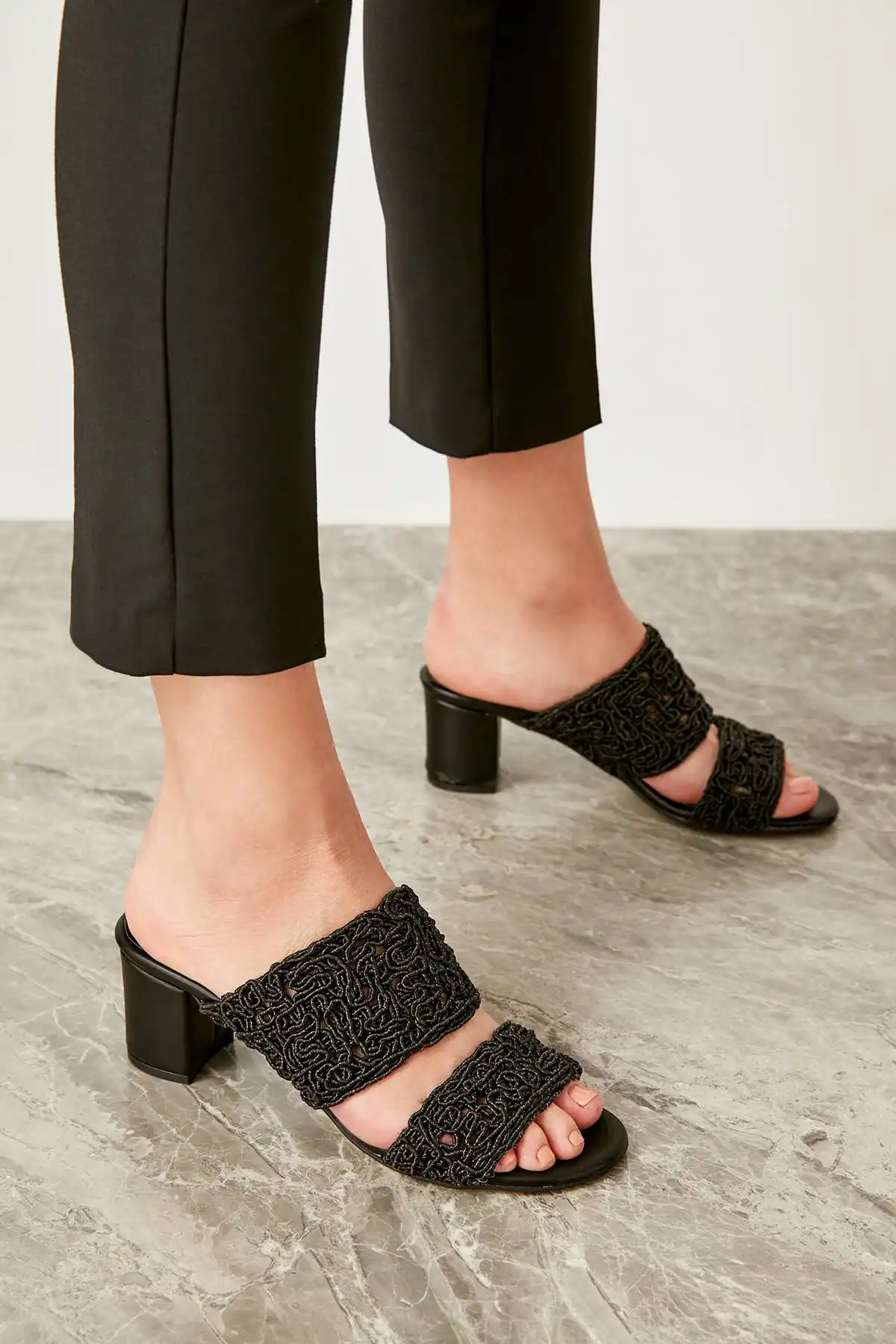 Trendyol/черные женские тапочки TAKSS19GA0094|Тапочки| |