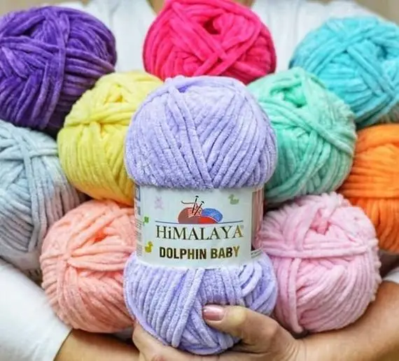 Himalaya Dolphin Baby 4x100g Вязальная пряжа для вязания крючком в виде дельфина 4 пары/шарики