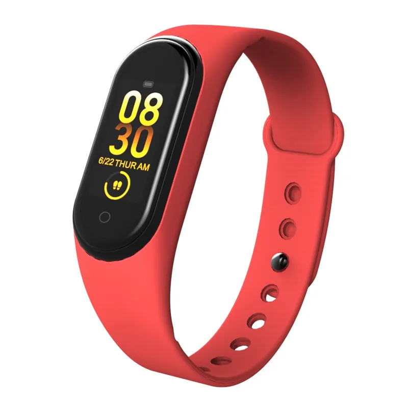 Red Умный браслет, браслет, Bluetooth, IP67, водонепроницаемый, фитнес-трекер, умный браслет, пульсометр, кровяное давление, часы для мужчин и женщин - Цвет: Red