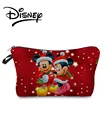 Косметичка с рисунком Минни и Микки Дисней, рождественский подарок, женская сумка для хранения с рисунком из мультфильма, красная маленькая косметичка с индивидуальным рисунком, оптовая продажа
