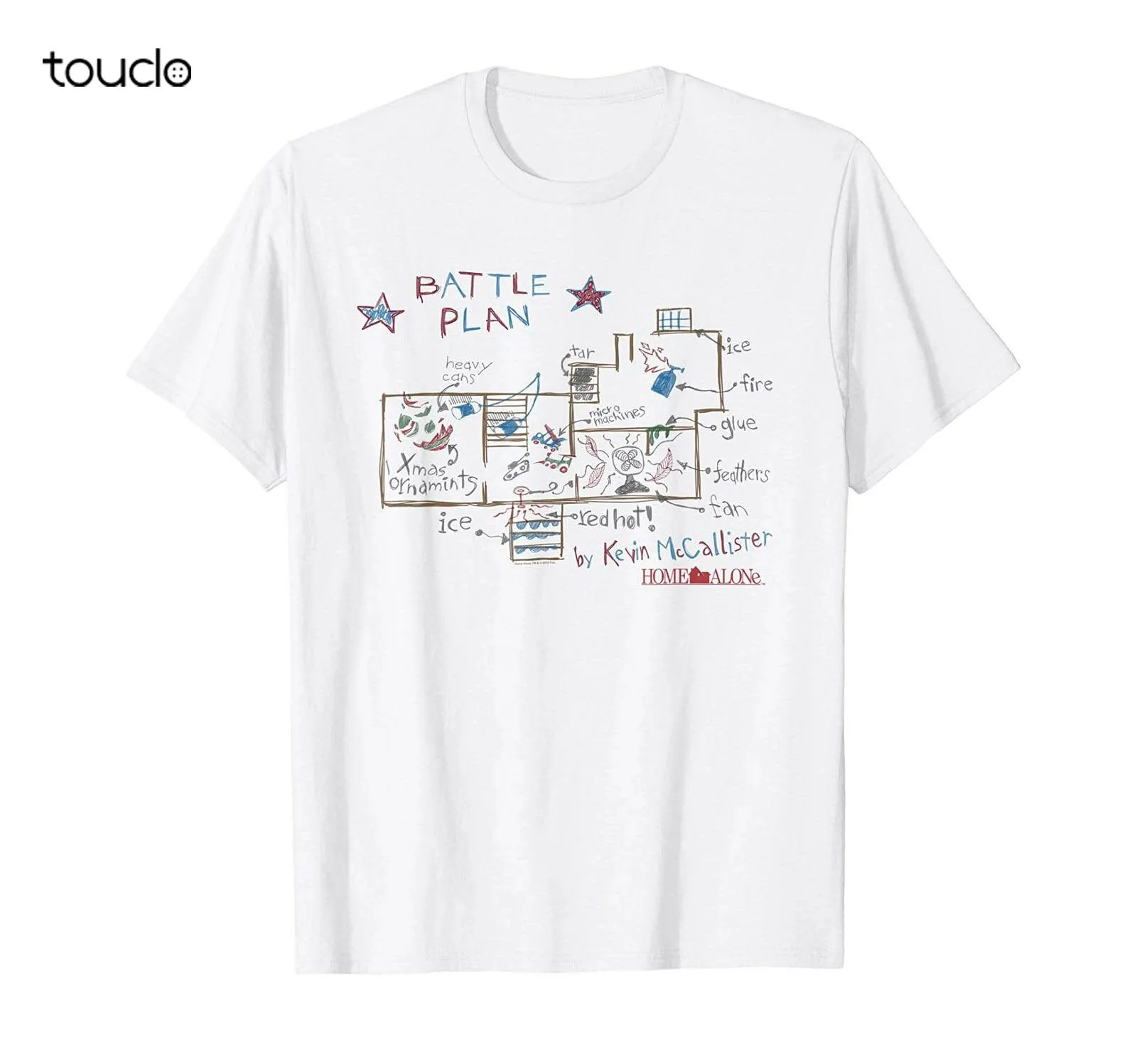 

Home Alone Battle Plan T-Shirt Funny Cotton Tee Vintage Gift For Men Women