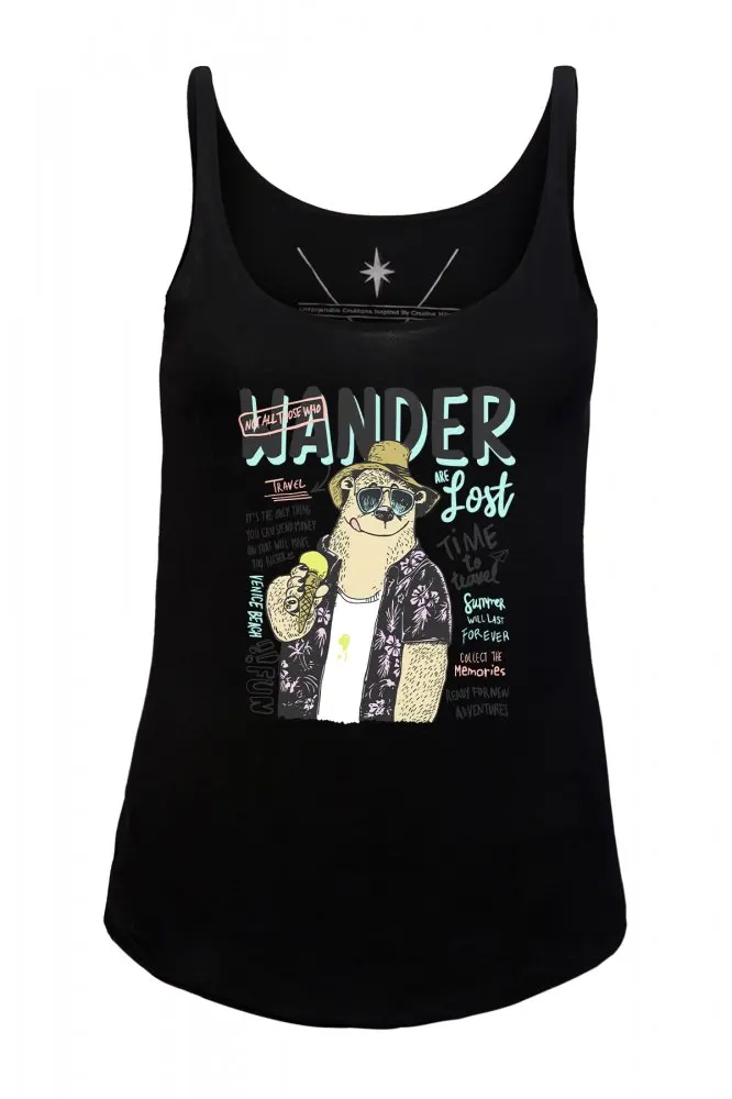 Женская блузка на плечо Angemiel черная с рисунком медведя для праздников | одежда