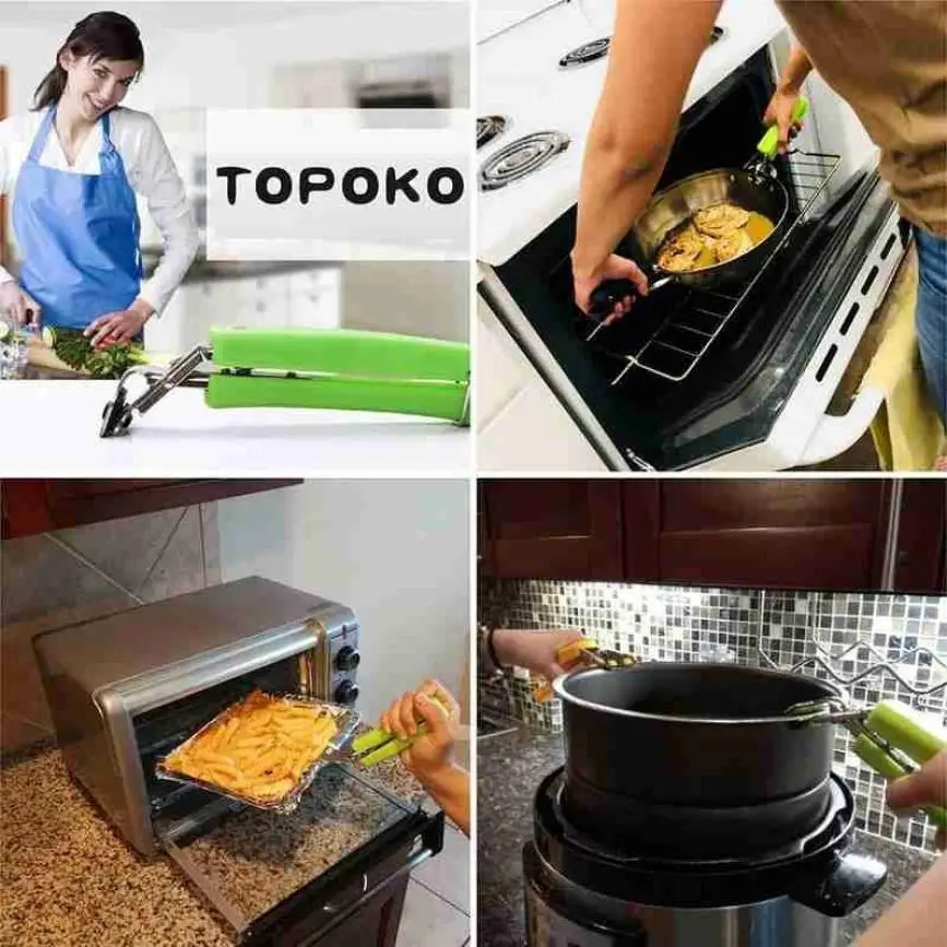 

Bowl Spoon Utensil Holder Dish Clamp Pot Pan Gripper Clip Hot Dish Plate Bowl Clip Tongs Silicone Handle Kitchen Tool Supplies