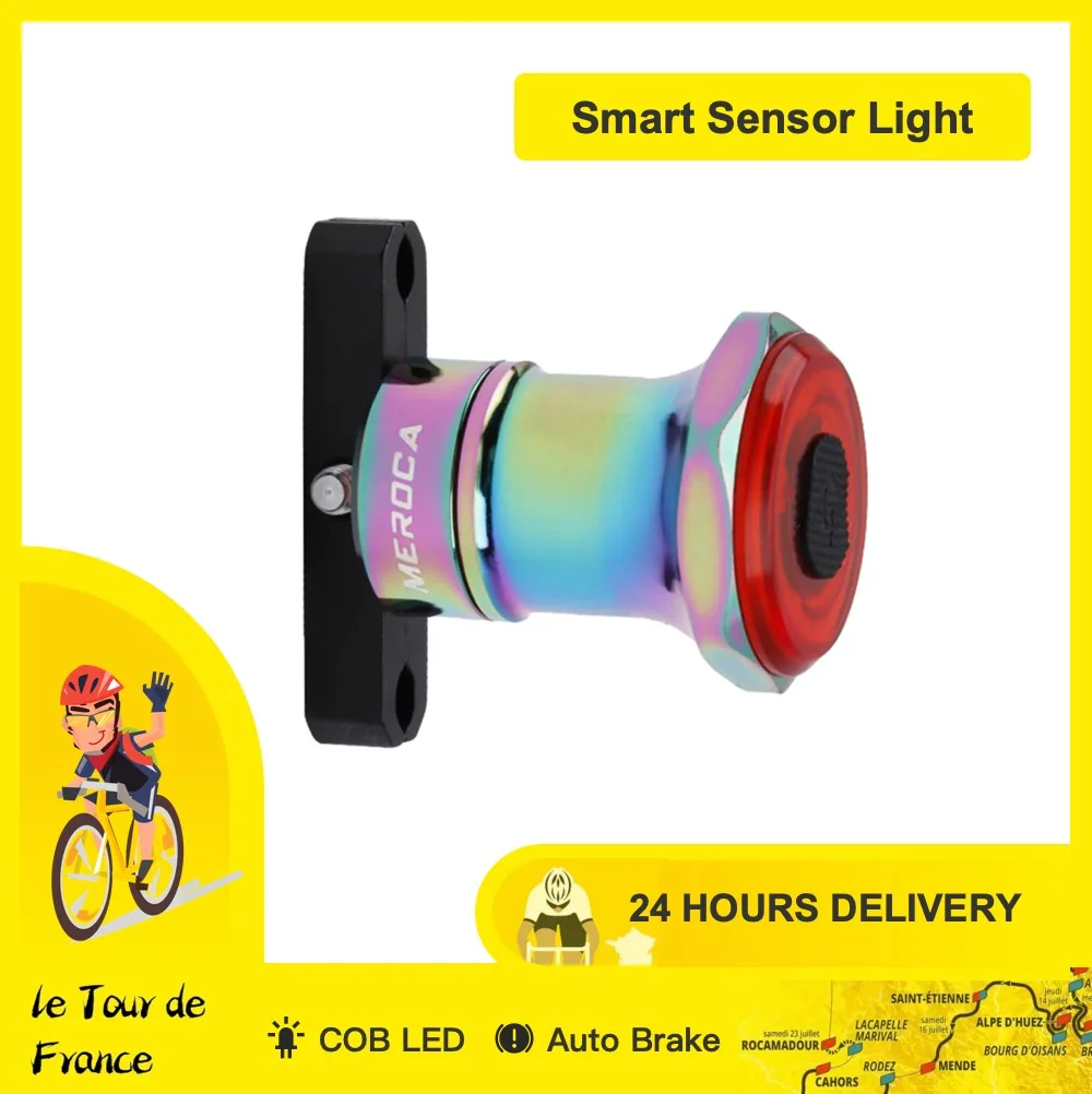 

Smart Bike Tail Light Auto Brake Bicycle Sensor Rear Light Rechargeable Lamp LED MTB Cycling Sensor Taillight Bike Accessories