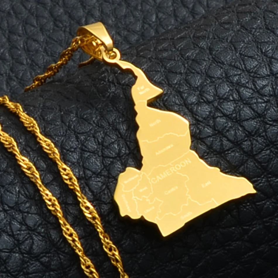 

Anniyo Cameroon Necklace Gold Color Jewelry Cameroon Map Cameroun Country Maps Cameroonians With City Name #135321