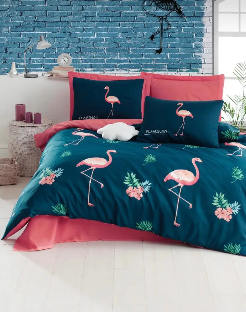 

Modern flamingo bedding set for kids adult duvet cover printing bed set home textile 3/4 Pieces