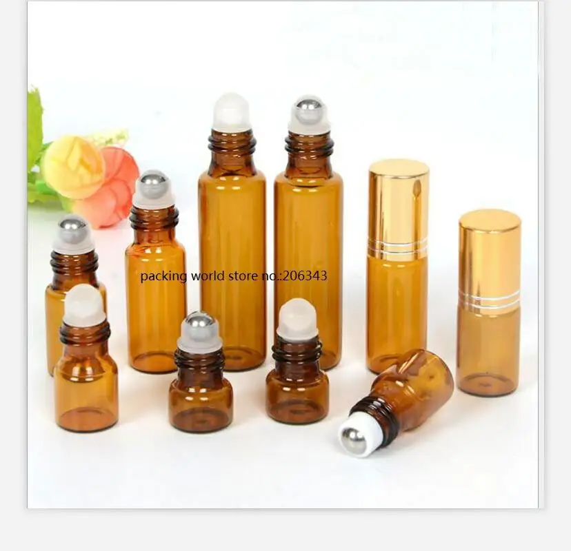 1 мл 2 3 бутылка из коричневого стекла со стальным шариком рулон на золотой линии