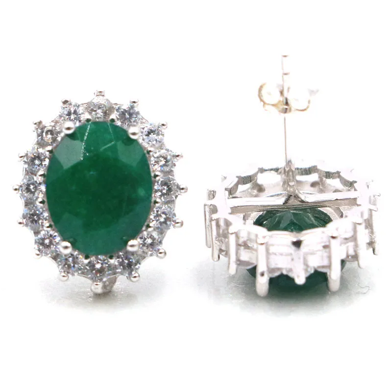 15x13 мм Потрясающие настоящий зеленый изумруд создала Лондон Голубой топаз CZ для