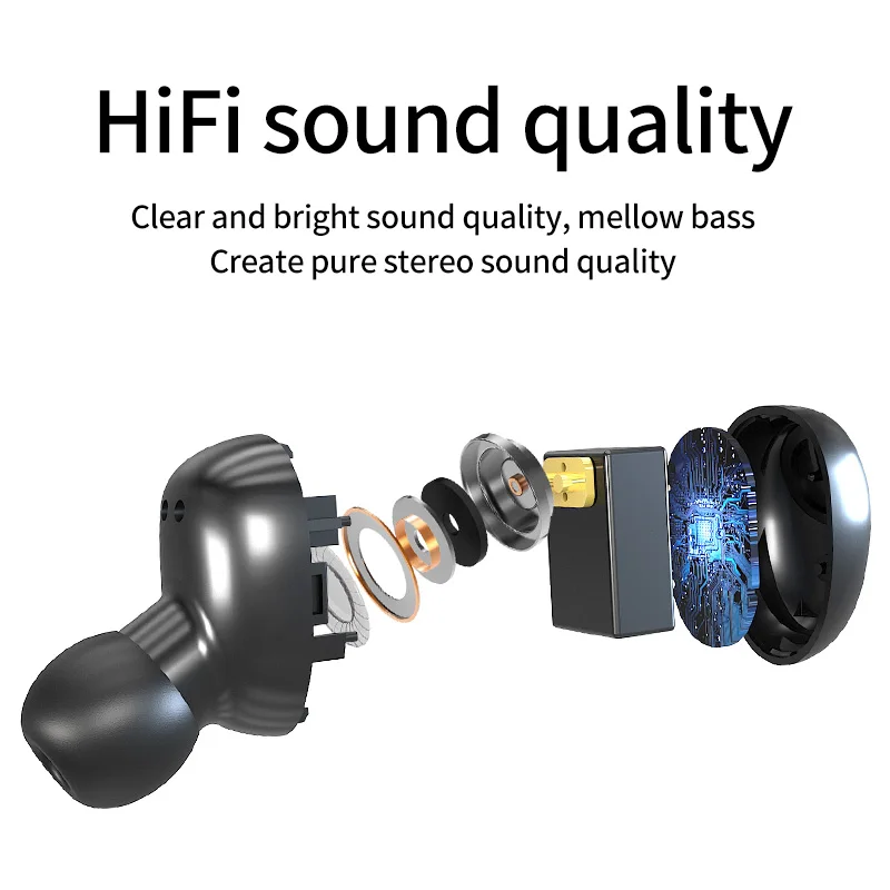 TWS стереонаушники с поддержкой Bluetooth и зарядным футляром|Наушники гарнитуры| |