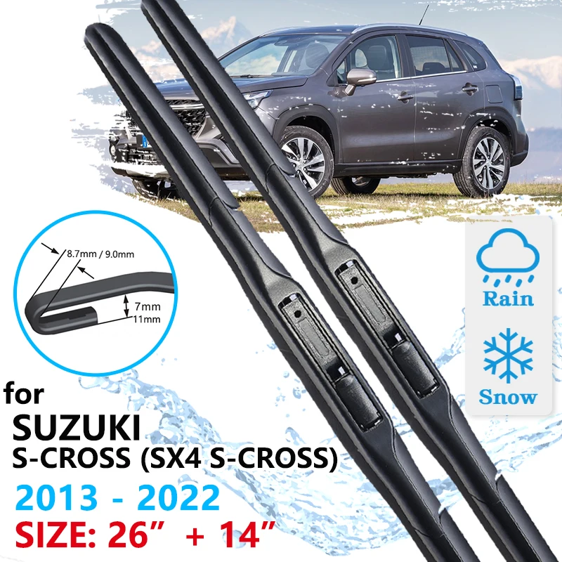 

Car Front Wiper Blade For Suzuki S-Cross SX4 JY 2013~2022 Windscreen Windshield Wipers Accessories 2021 2020 2019 2018 2017 2016