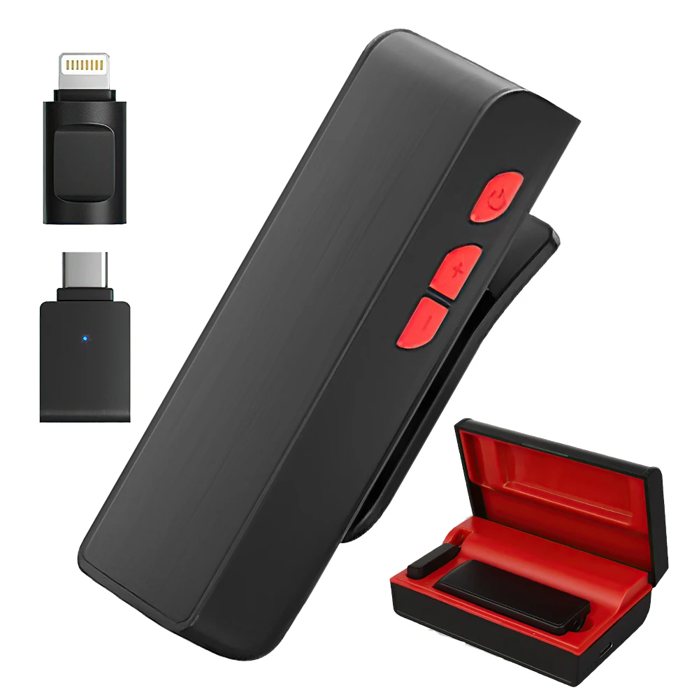 

Wireless Lavalier Microphone Plug and Play TYPE-C Jack With Audio Monitor Function Transmitter Charging Box For Interview