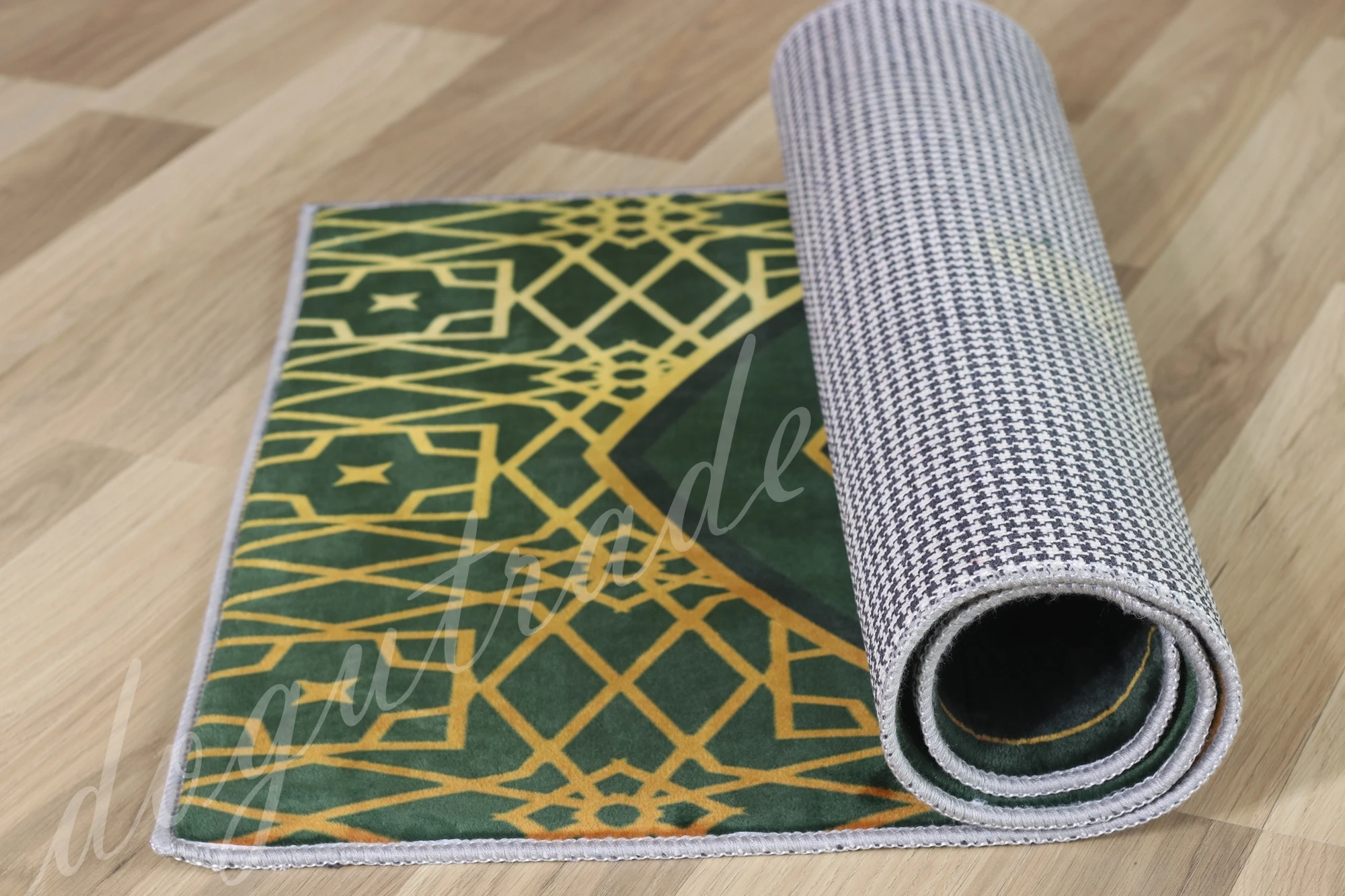 

Elite Velvet Antislip Prayer Rug Green Thick And Soft Prayer Kaaba slamic Gift Mat Sajadah Muslim Janamaz slamic 0038
