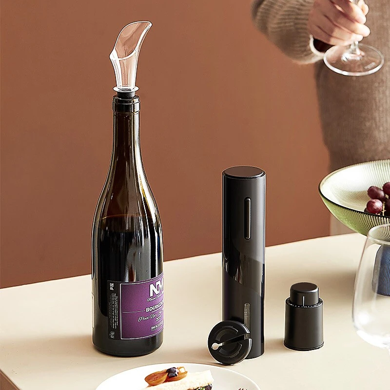 

Automatic Wine Bottle Opener Pin Cork Remover Jar Opener Battery Electric Corkscrew Stainless Steel For Home Use Bar Accessories