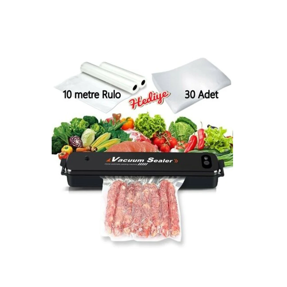 

Household Vacuuming and Sealing Machine + 30 Pieces + 10 Meters Roller Serrated Vacuum Bag-bag