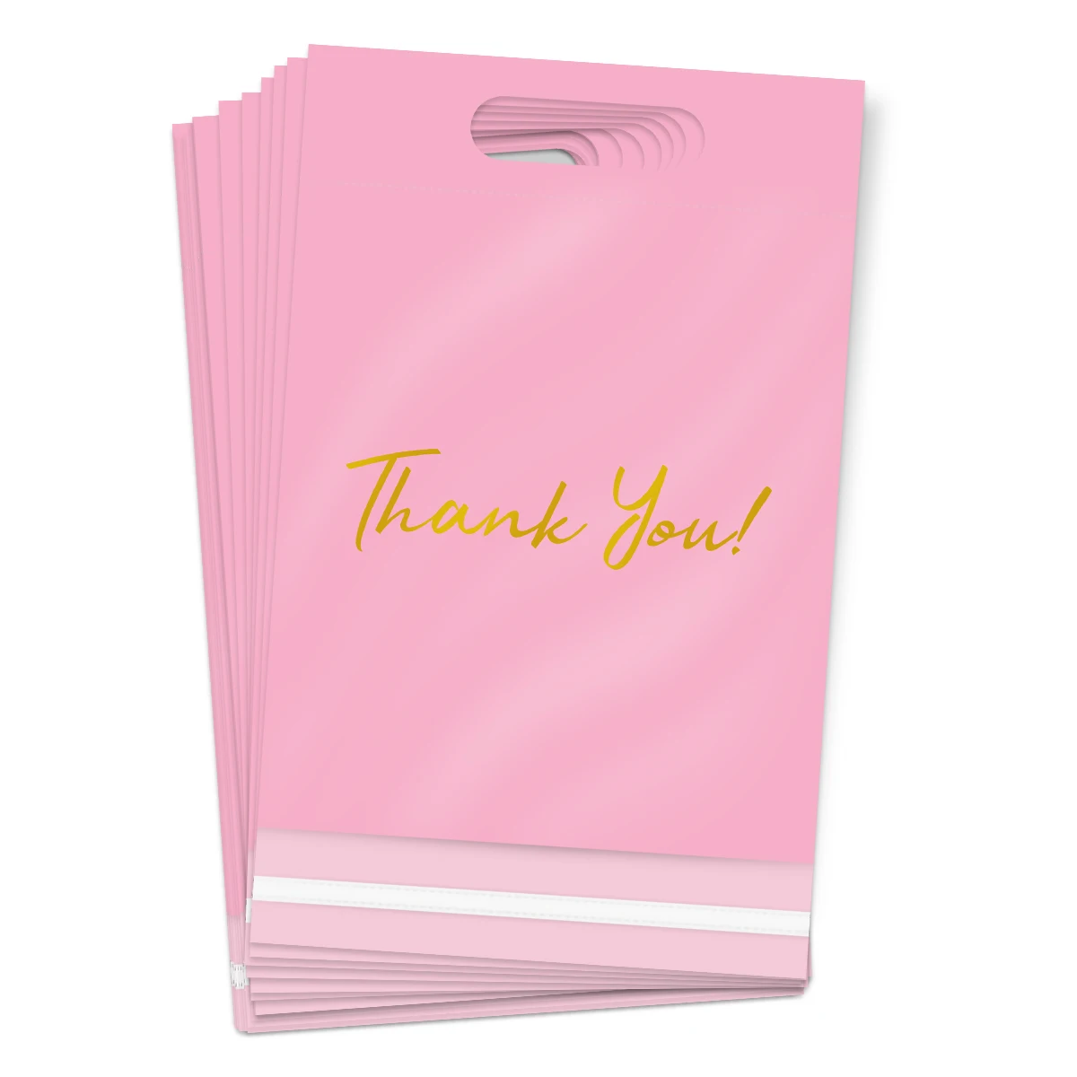 Полиэтиленовые пакеты с розовой ручкой пластиковые принтом спасибо