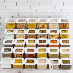 36912 kitchen container set spice rack food storage tissue box organizer airtight jars vacuum lid noodle cereals dish drainer free global shipping