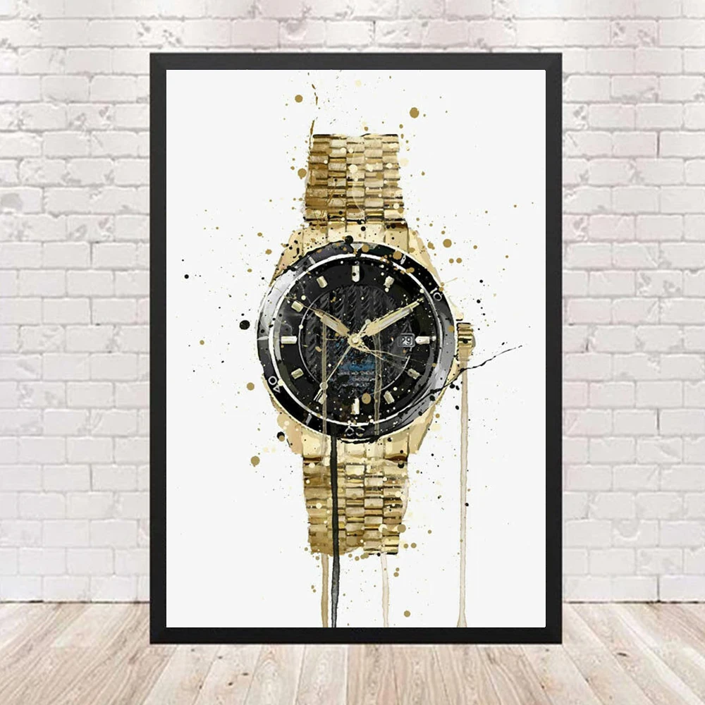 Граффити новый знаменитый бренд часы Картина на холсте Rolex Роскошная фотография