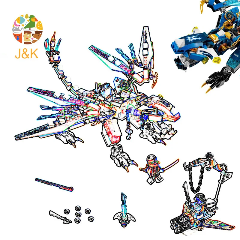 Jay's lightning dragon 70602 серии ниндзя 349 шт Строительный набор Blcok кирпичные совместимые
