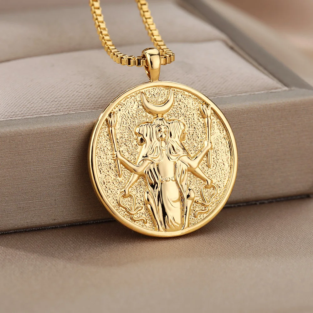 Греческая мифология Vintage Hecate ожерелье богини для женщин из нержавеющей стали