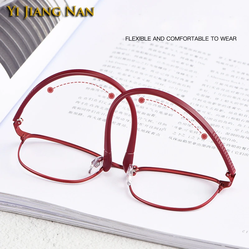 Женская Гибкая оправа для очков розовая легкая красные очки по рецепту |