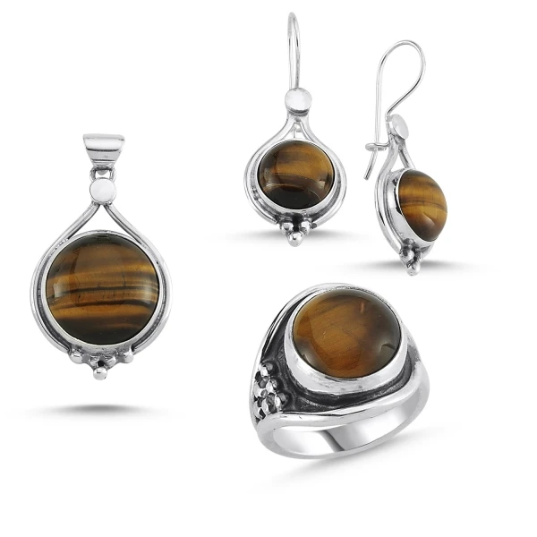 

Серебряный 925 пробы с тигриным глазом