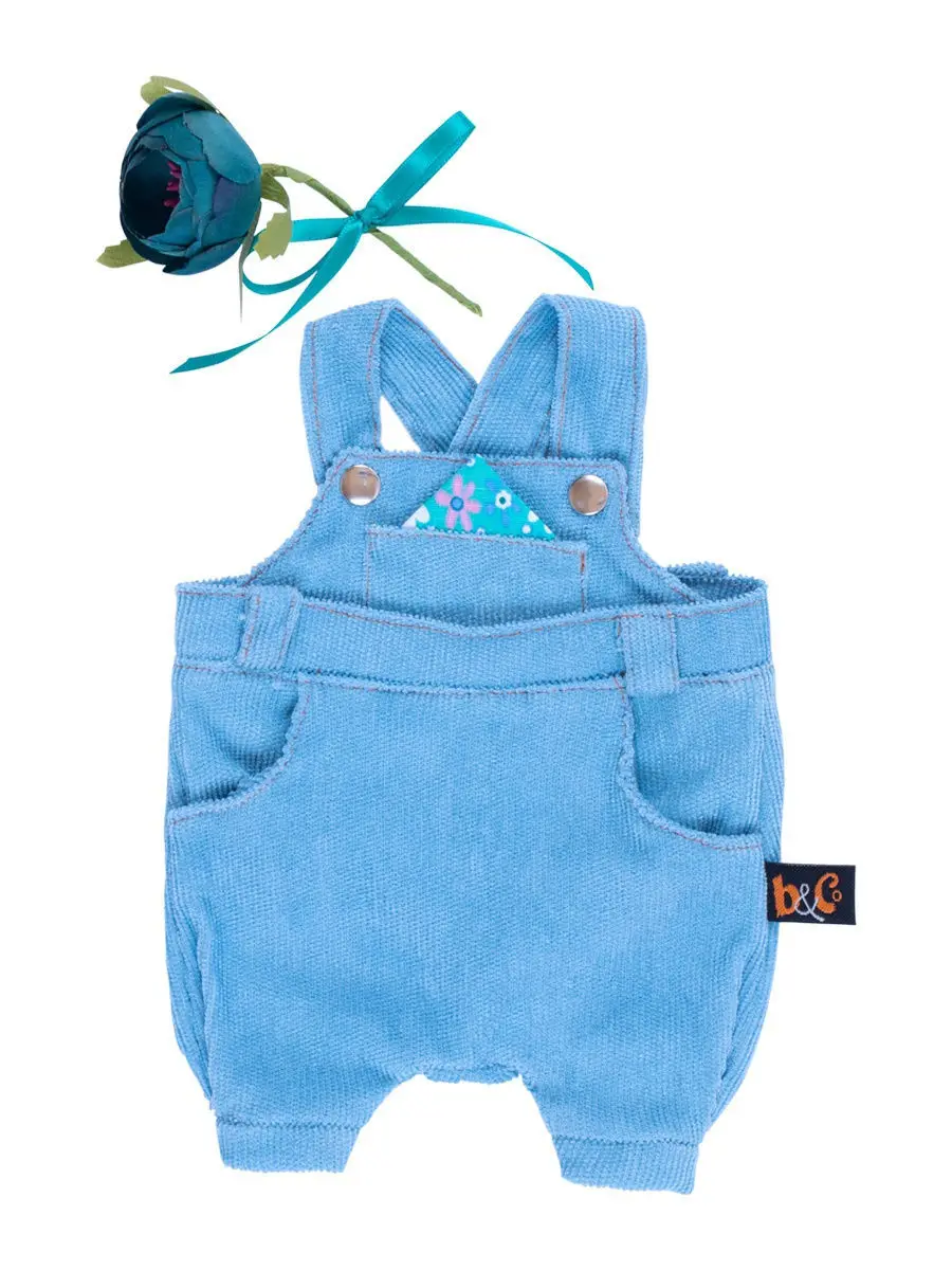 БУДИ БАСА / Одежда для Басика 19 см. Голубой комбинезон с розочкой. OKs19-142/OKs30-142 -
