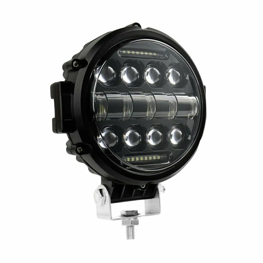 7" Round LED Pods Driving Light 100W Offroad Work Bar White DRL Flood Spot SUV ATV Tractor Truck | Автомобили и мотоциклы