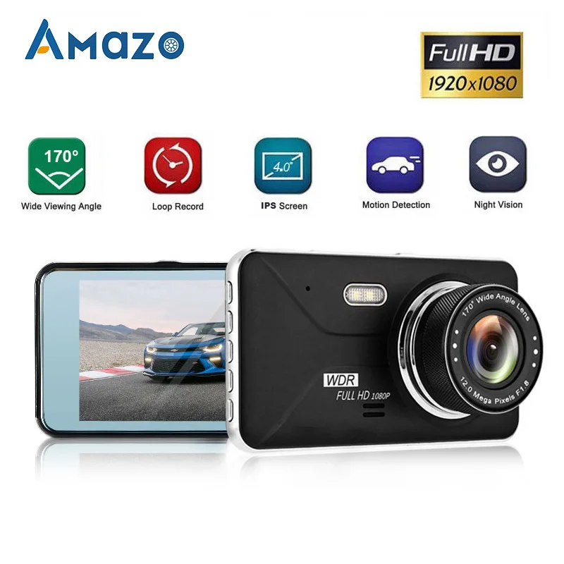 1080P HD Автомобильный видеорегистратор 4-дюймовый IPS-экран широкий угол обзора 170 °