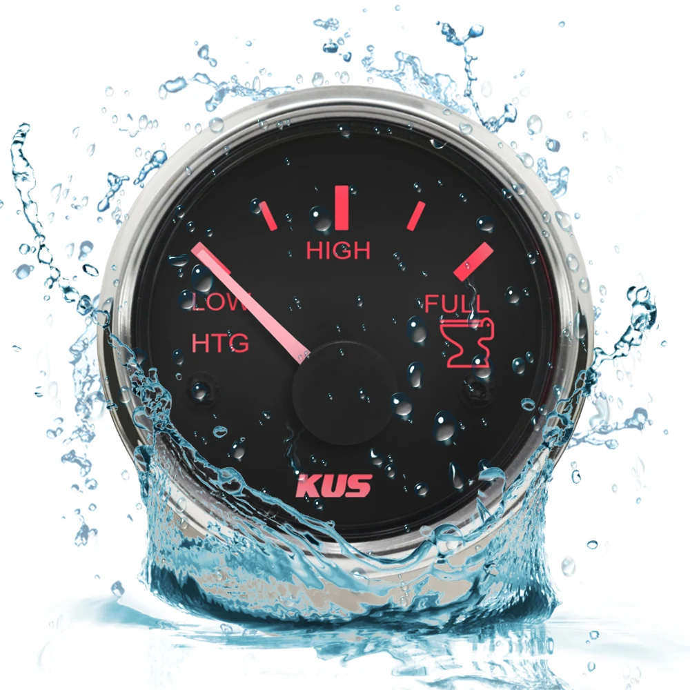 

New KUS 52mm Boat Holding Tank Gauge 190ohm Sewage Level Gauge with Backlight 12V/24V fit Marine Boat Car Truck