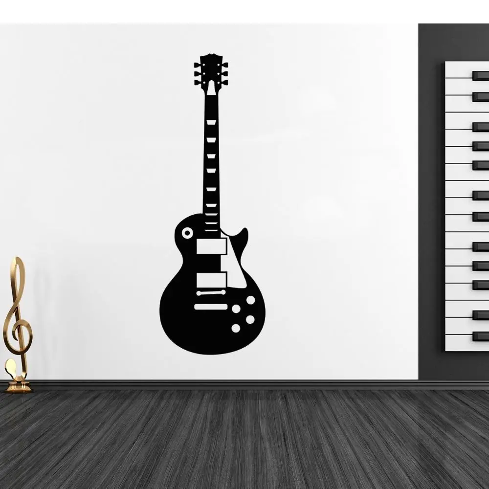 

Electric Guitar Instrument Vinyl Decal Wall Art Music Sticker for Home And Music Room Decoration Removable A002570
