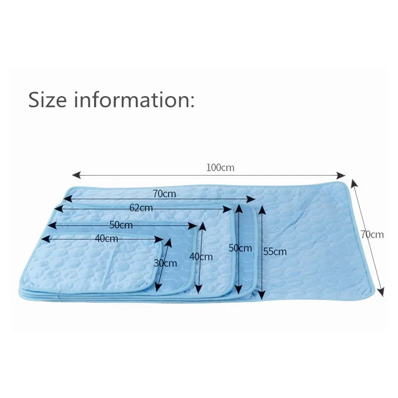 

2020 Portable Summer Pet Cooling Ice Silk Mats Comfortable Breathable Beds Sofa Cushion for Pet Supplies Sleeping Ice Pad