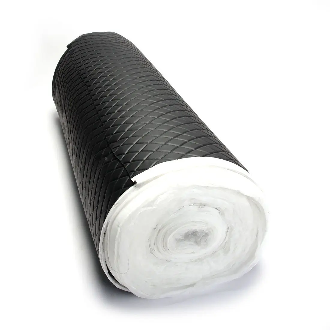 Экокожа стеганная для авто чехлов салона мебели Черная Ромб Черный 7мм 1.4м х 1п.м -