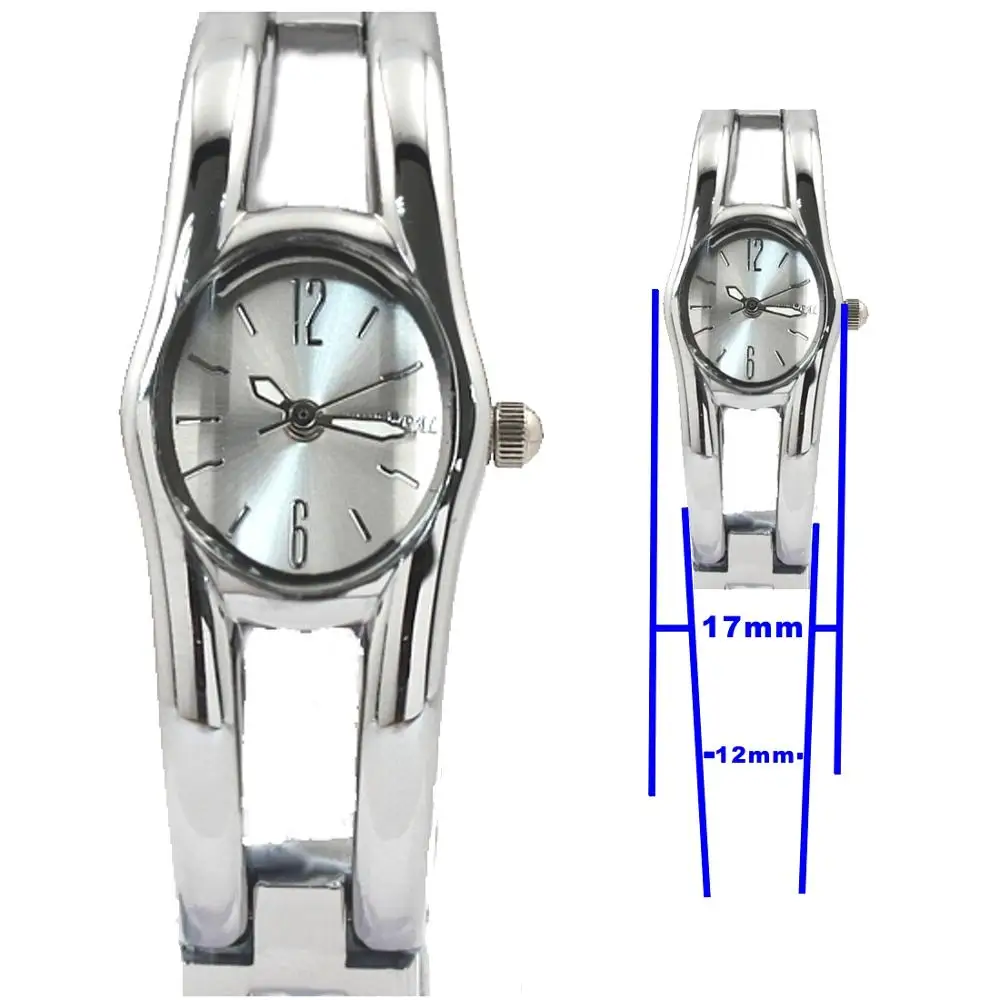 ALEXIS эллиптический натуральный Блестящий серебряный корпус для часов Матовый