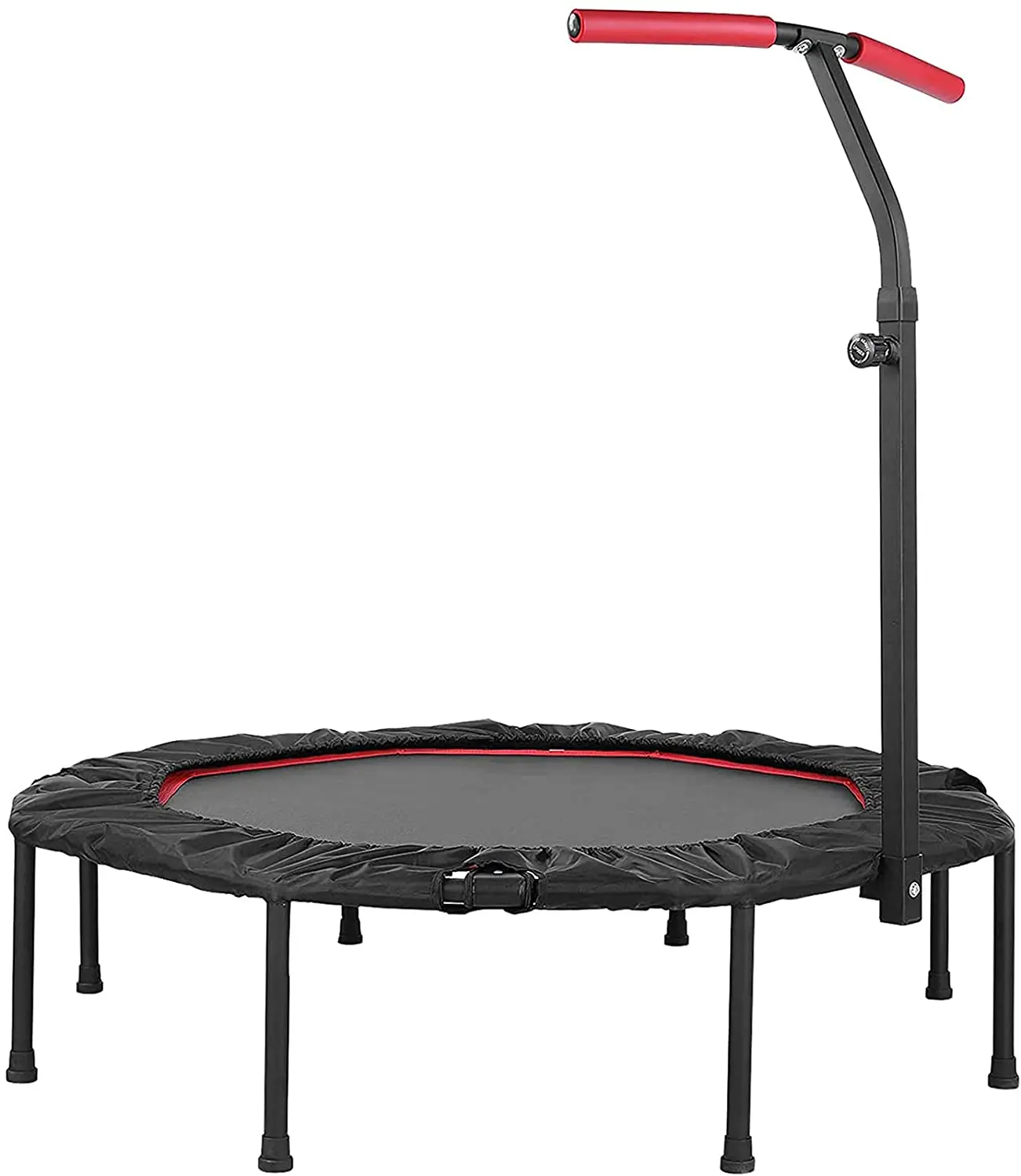 

Elastic trampoline, folding Fitness trampoline Ø 127 cm, with adjustable handle in height 5 levels, with bag and covers edges, inside and outside