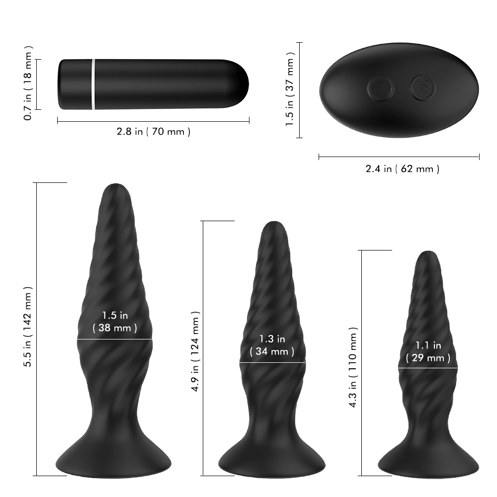 PHANXY Butt Anal Plug Set Dilator Tube Big Huge Sex Toy Vibrator Vibrating Ass Gay Cork Silicone for Man Women Products | Красота и