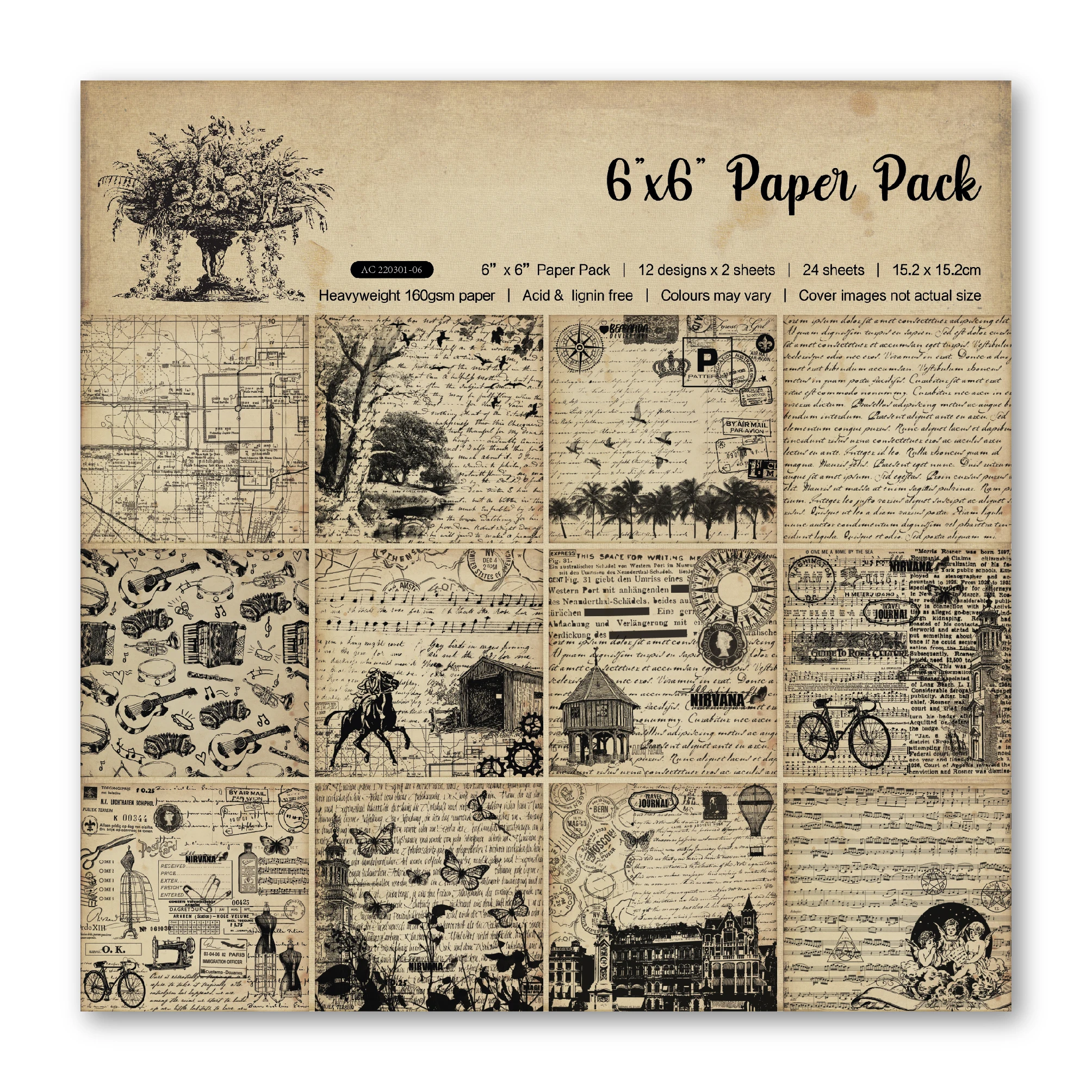 Новинка 2022 г. бумажная бумага в стиле ретро для скрапбукинга 24 листа подложка