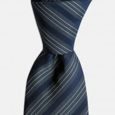 

White striped navy blue tie 67826215