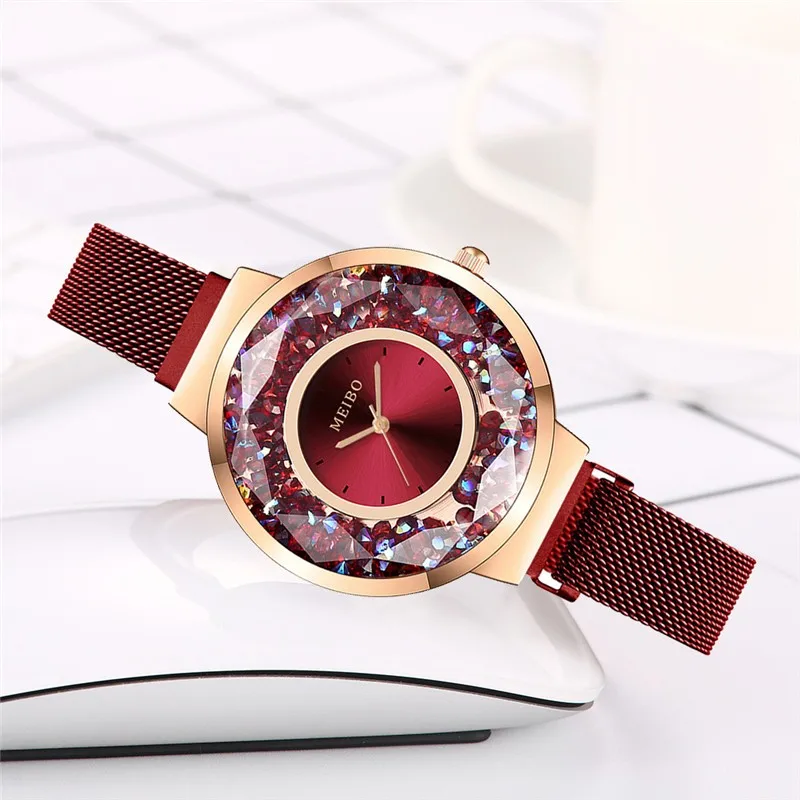

Women Ladies Alloy Magnetic Buckle Strap Watch Fashion Luxury Beautiful Quartz WristWatches Gift relogio feminino