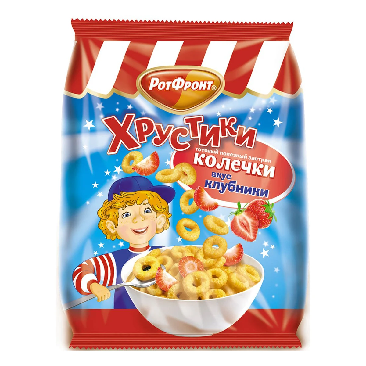 Колечки Хрустики глазированные со вкусом клубники 190 г | Продукты