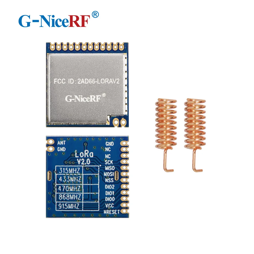 Беспроводной радиочастотный модуль LoRa1276, 100 мВт, 915 МГц, SX1276, 4-6 км, SPI FSK, 2 шт., сертифицированный FCC модуль Lora