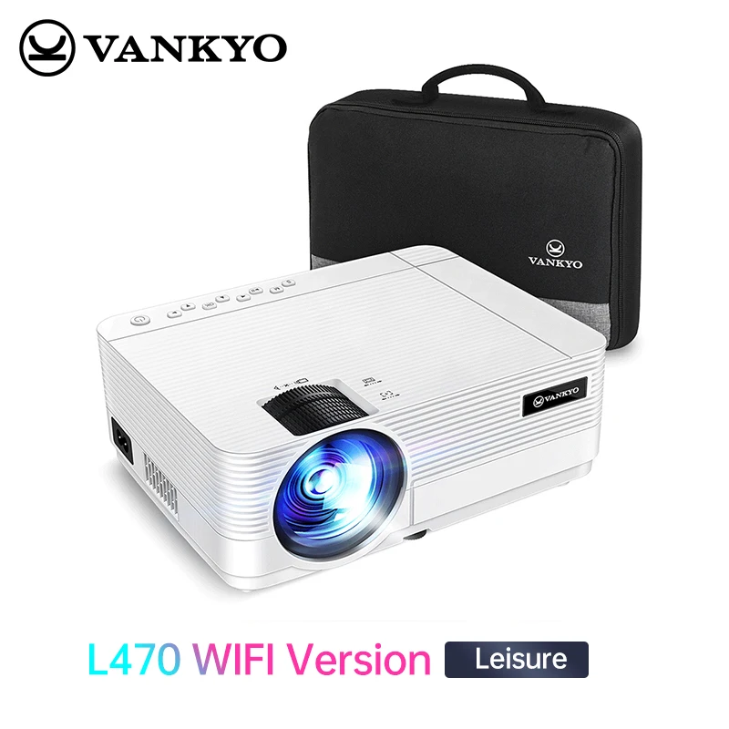 

Мини-проектор VANKYO для отдыха 470, 1080P, поддержка Wi-Fi, синхронизация экрана смартфона, мини-проектор 250 дюйма, работа с ТВ-приставкой, PS4