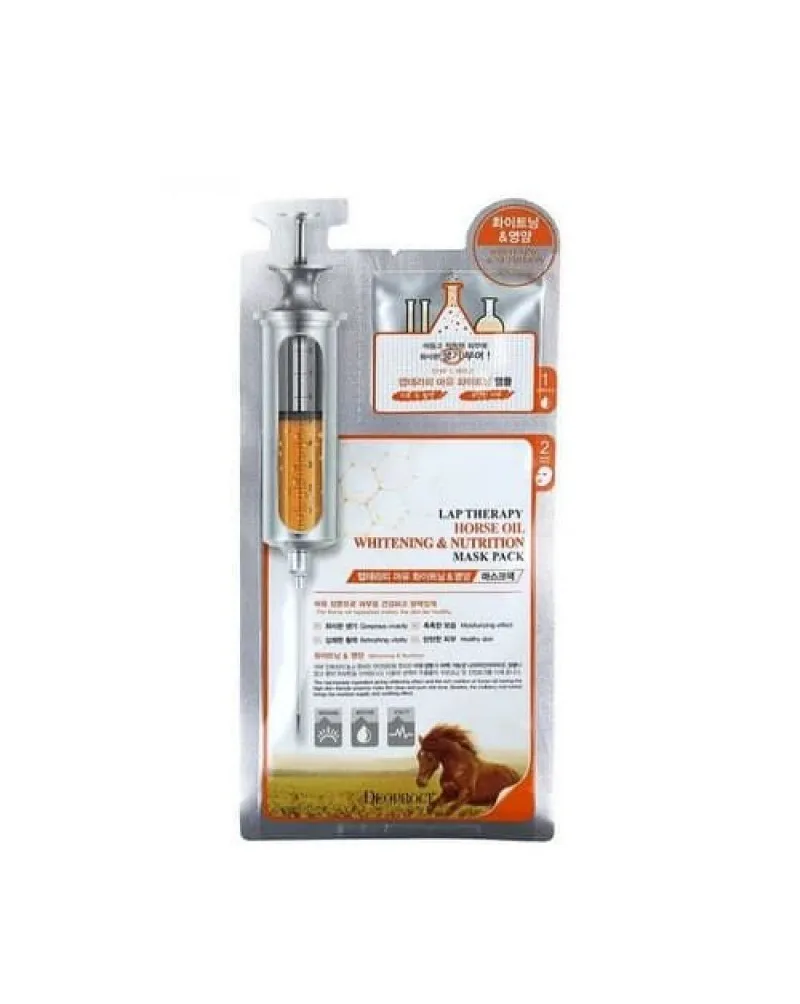 DEOPROCE LAP Маска сыворотка для лица питательная THERAPY AMPOULE MASKPACK 25g HORSE OIL WHITENING & NUTRITION| |