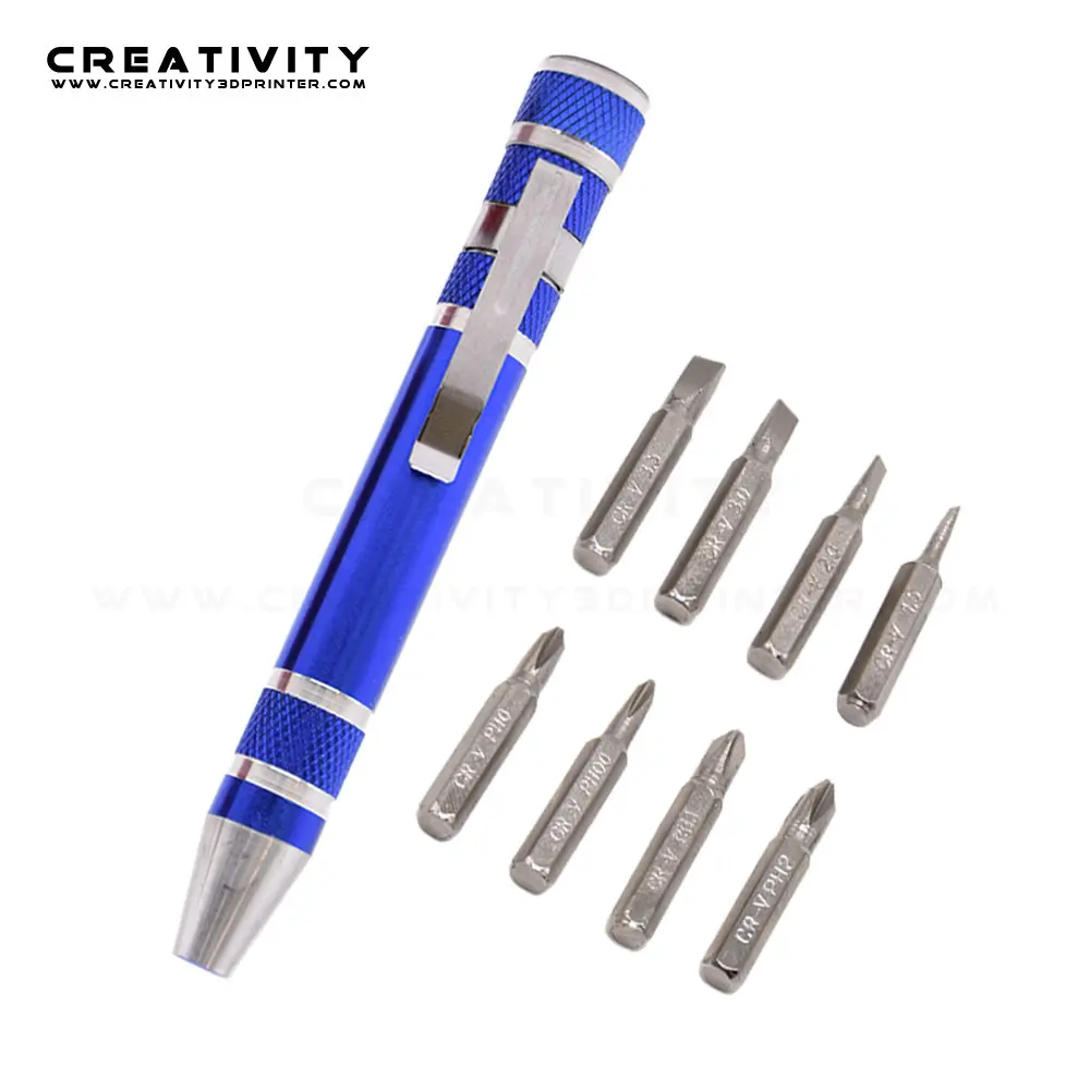 Многофункциональная алюминиевая прецизионная ручка 8 в 1 миниатюрная отвертка