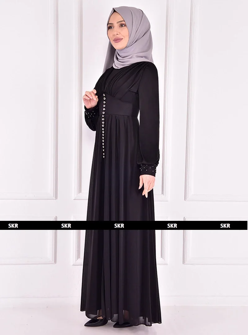

Conservative Hijab Lady Mesh Dress Evening 2021 Clothing Muslim Modest Dress Islamic Women 'S Fashion Plus size