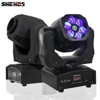 shesds high quality 60w led 6x15w laser wash dmxsound controller 7 gobos light dj club stage lighting party disco effect sopt