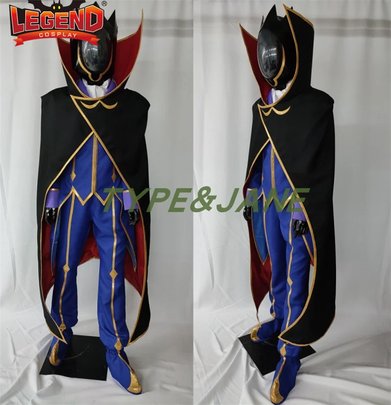 

Code Geass Lelouch of the Rebellion Zero Cosplay Costumes Uniform Outfit Full Suit with Mask Helmet