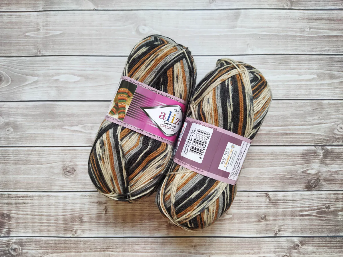 Пряжа Alize Superwash Comfort Socks вес мотка 100 гр длина нити 420 м шерсть 75% полиамид 25% носочная