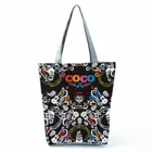 Сумка-тоут женская черная с принтом в виде черепа, на Хэллоуин