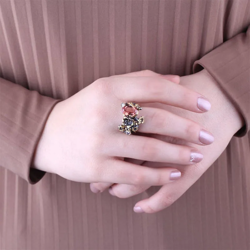 

Large Women Sultanite Silver Ring, Handmade 925 Silver and Gold Color Changing Sultanite Ring, Sultanite Women Ring